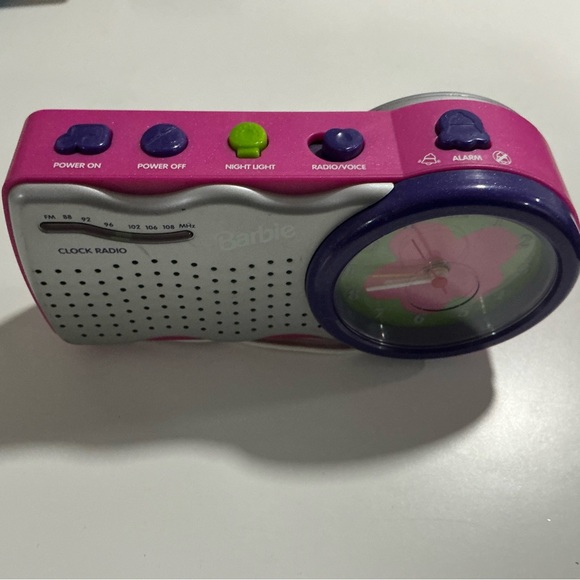 Vintage 1999 Mattel Barbie FM Clock Radio w/ Lighted Clock Face RARE FIND *READ* - Picture 2 of 5